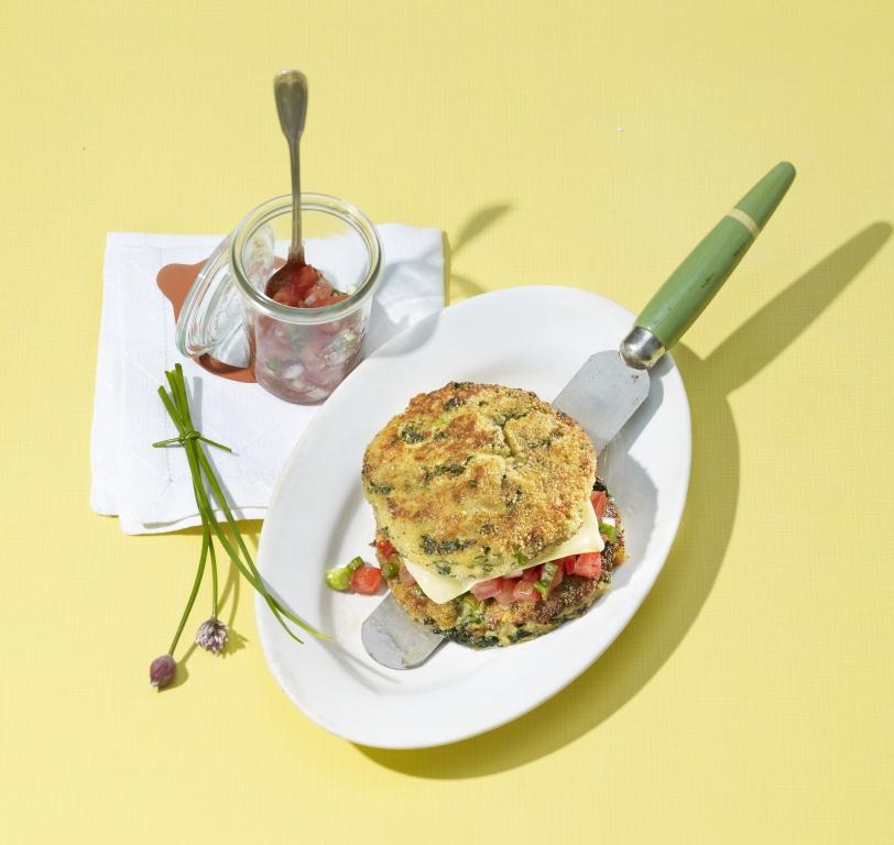 Hamburguesa de pa i formatge Gruyère AOP amb salsa de tomàquet